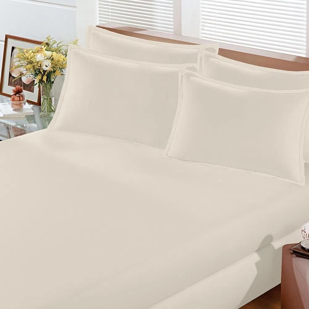 Lencol Avulso King Com Elastico Malha Image Creme Bouton