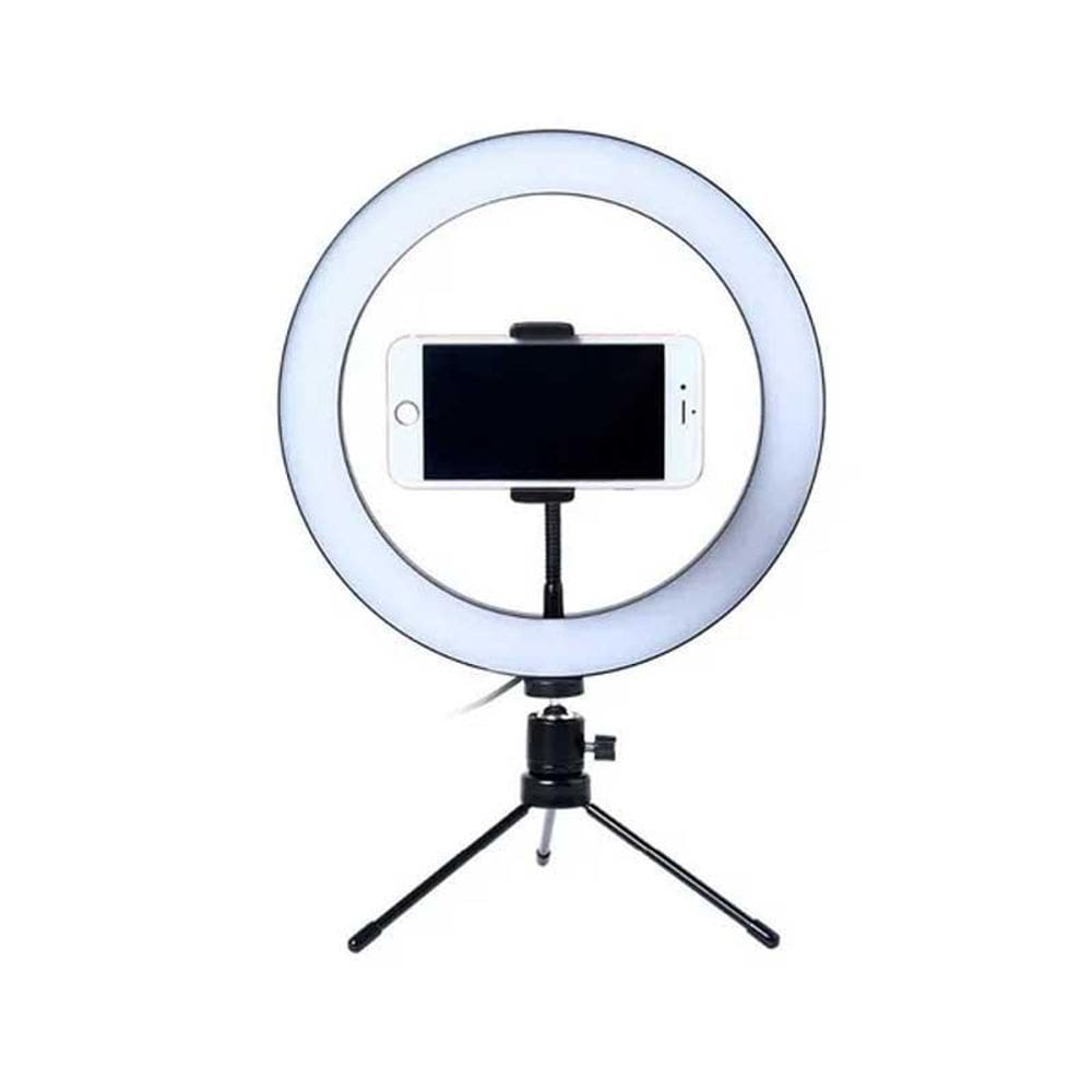 Ring Light 10 26cm com Tripé e Suporte Celular