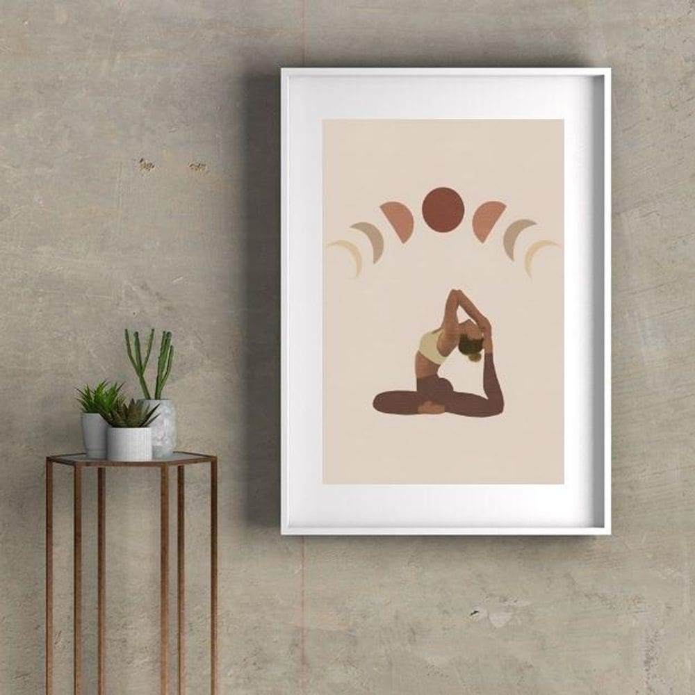 Quadro Yoga Fases Da Lua - 60X48Cm