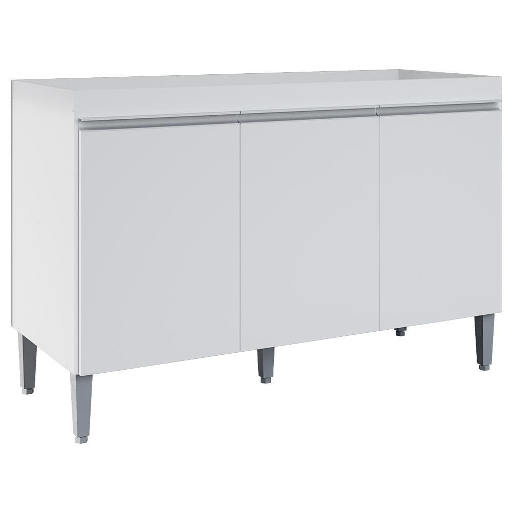 Balcao Para Pia Sem Tampo 120 cm Manu Amendoa Branco REAJL Moveis