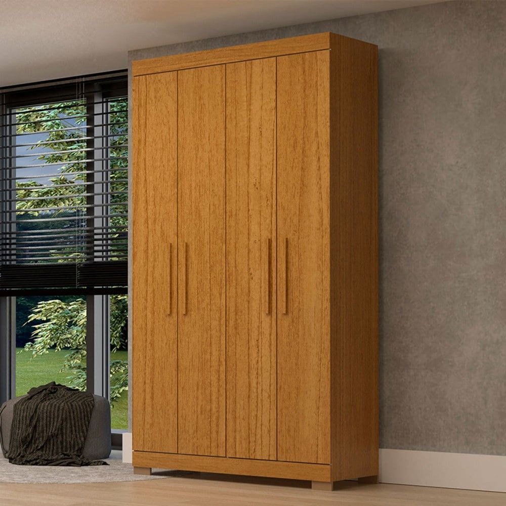 Guarda-Roupa Solteiro Lana 4 Portas 2 Gavetas 100% Mdf Cinamomo - Acp Móveis