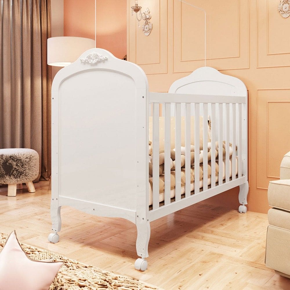 Berço Americano 3 em 1 Elô 100% Mdf Branco Brilho - Móveis Peroba