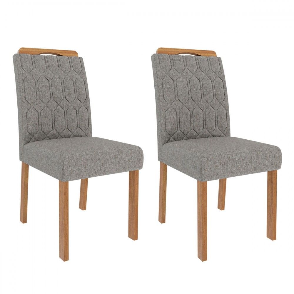 Cadeiras Kit 2 Cadeiras Paola Wood Linho Madeira/Grafite - Cimol