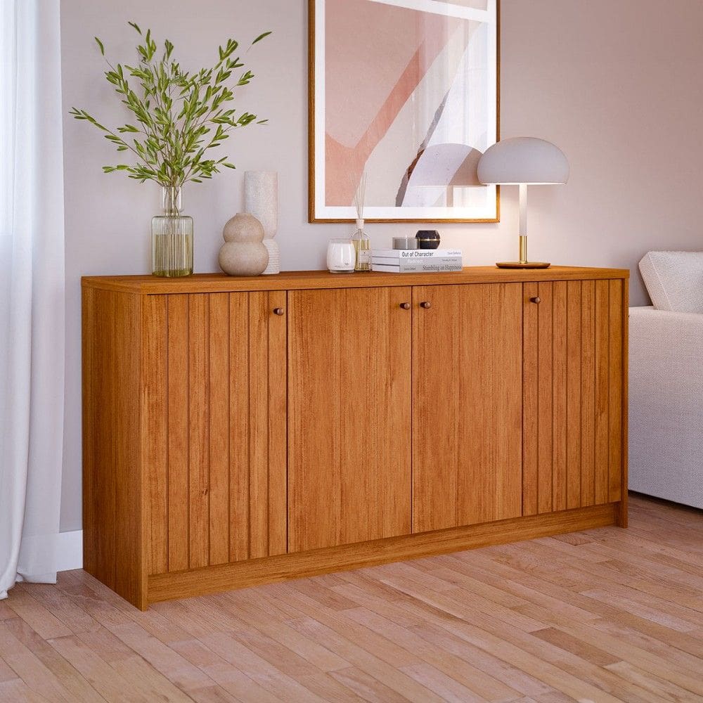 Balcão Buffet Lia 4 Portas 3 Prateleiras Cinamomo - Cimol