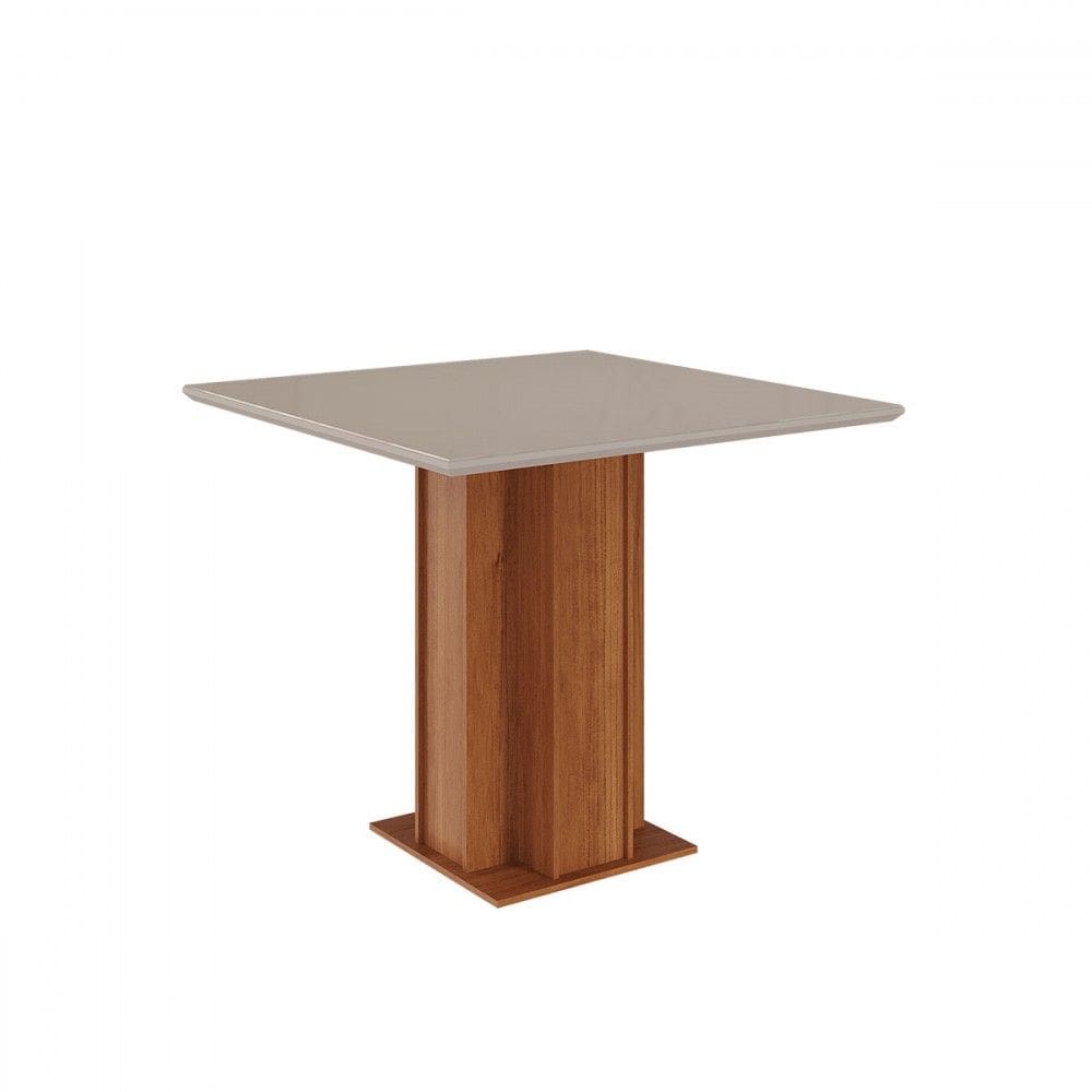 Mesa de Madeira Sophia com Vidro Cinamomo/Off White - Cimol