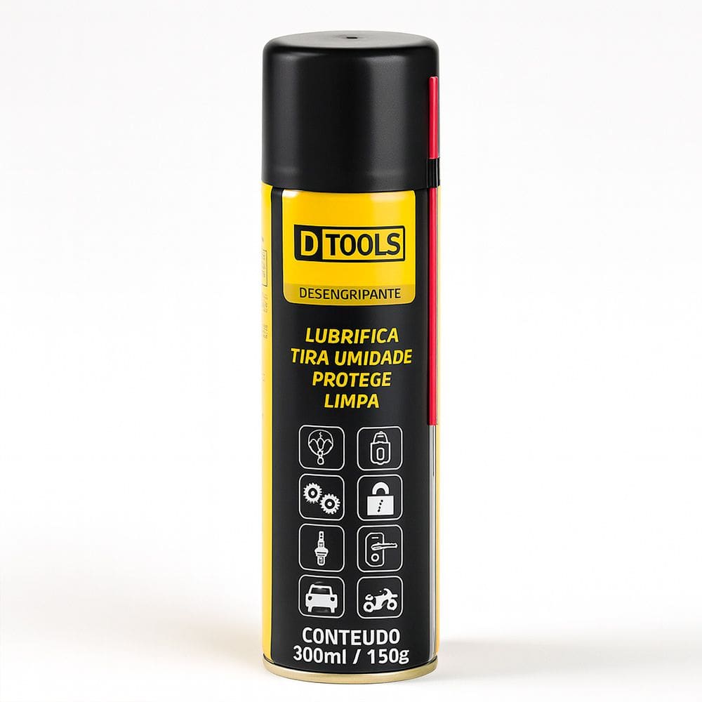 Óleo Desengripante Spray Lubrificante e Anticorrosivo Industrial e Residencial 300ml - Dtools