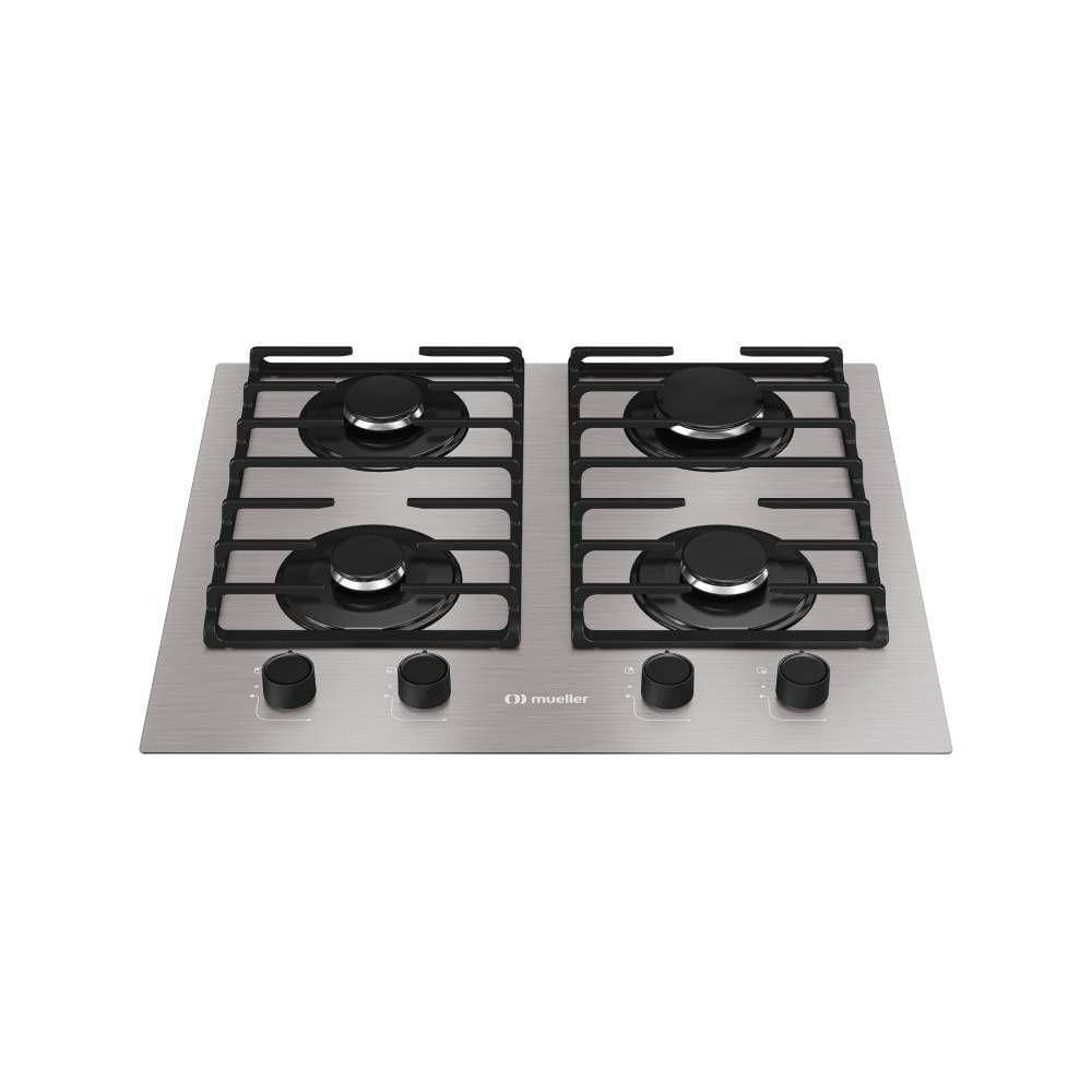 Cooktop Mueller 4 Bocas Alumínio Com Grade Dupla Bivolt MCG4BL