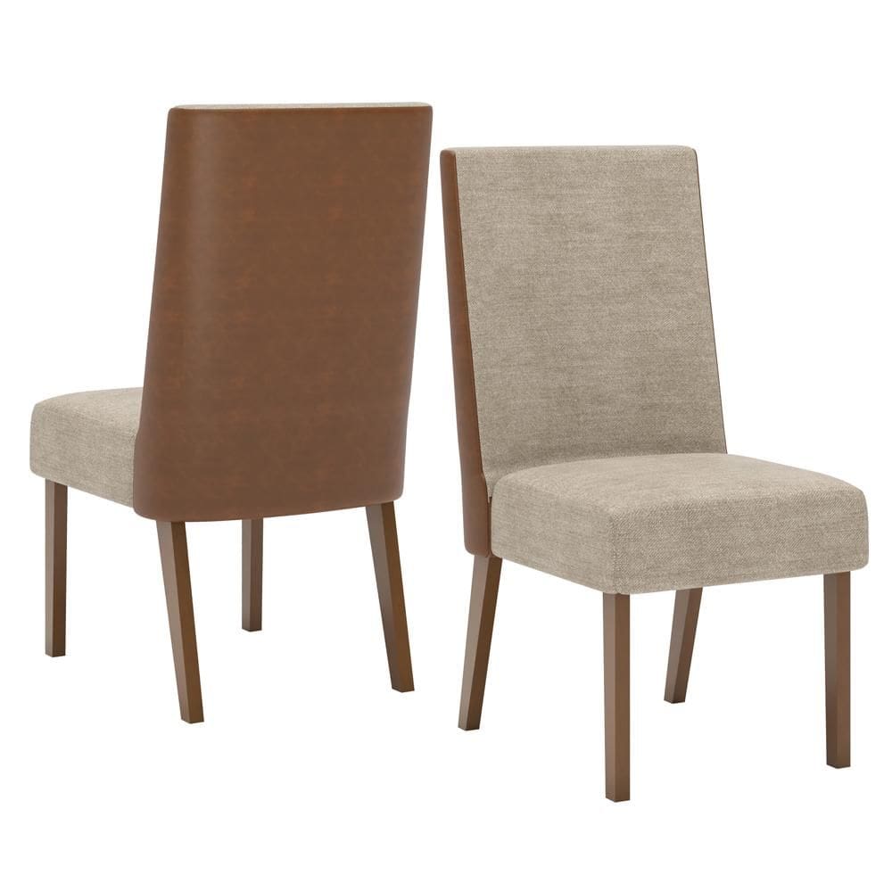 Conjunto 2 Cadeiras Sala Jantar Anne Nature/Caramelo/Creme