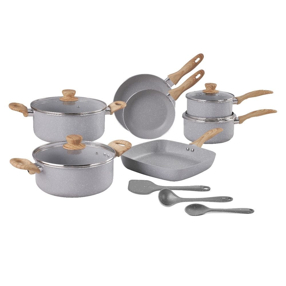 Jogo De Panelas 10pçs Ceramic Life Eays Cinza Brinox