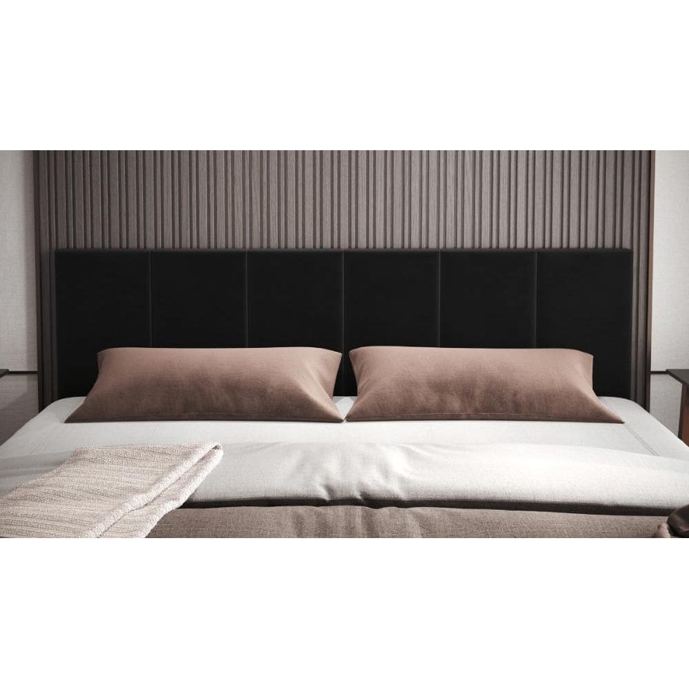 Cabeceira King Clara 1.95 Almofadada Sued Preto
