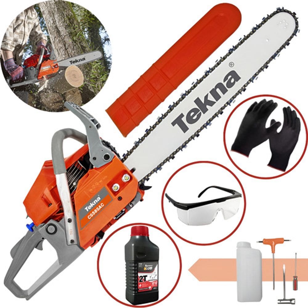 Moto Serra Gasolina Tekna Cs58s Sabre 20pol 3,35hp + 3 Acess