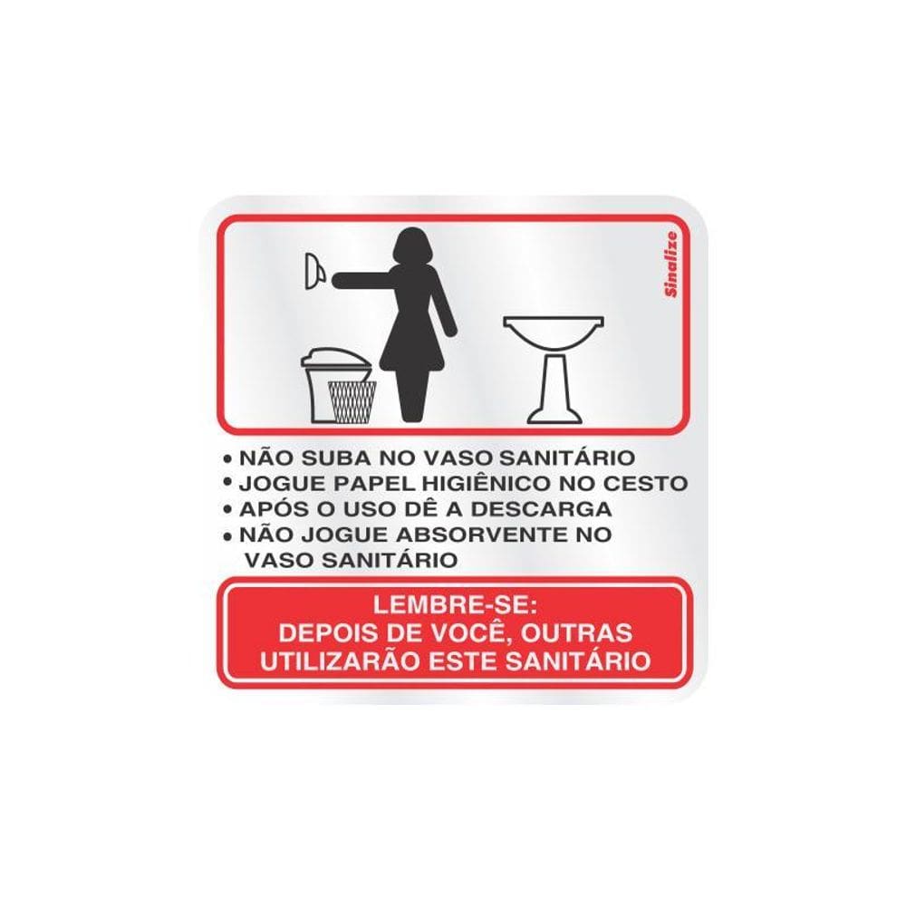 Placa de alumínio educativa Feminino 120AI Sinalize
