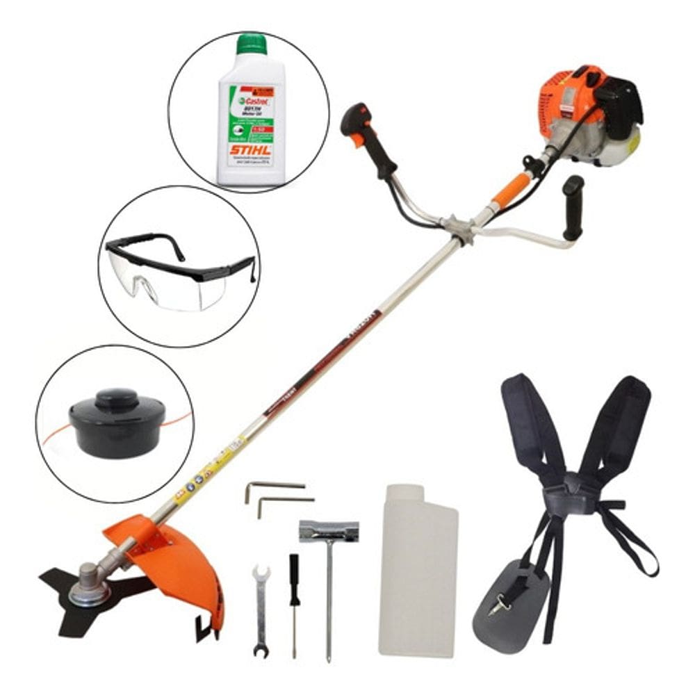 Roçadeira Importada A Gasolina Vulcan Trent 52cc Completa Com Oleo Lubrificante Stihl e Óculos de Proteção