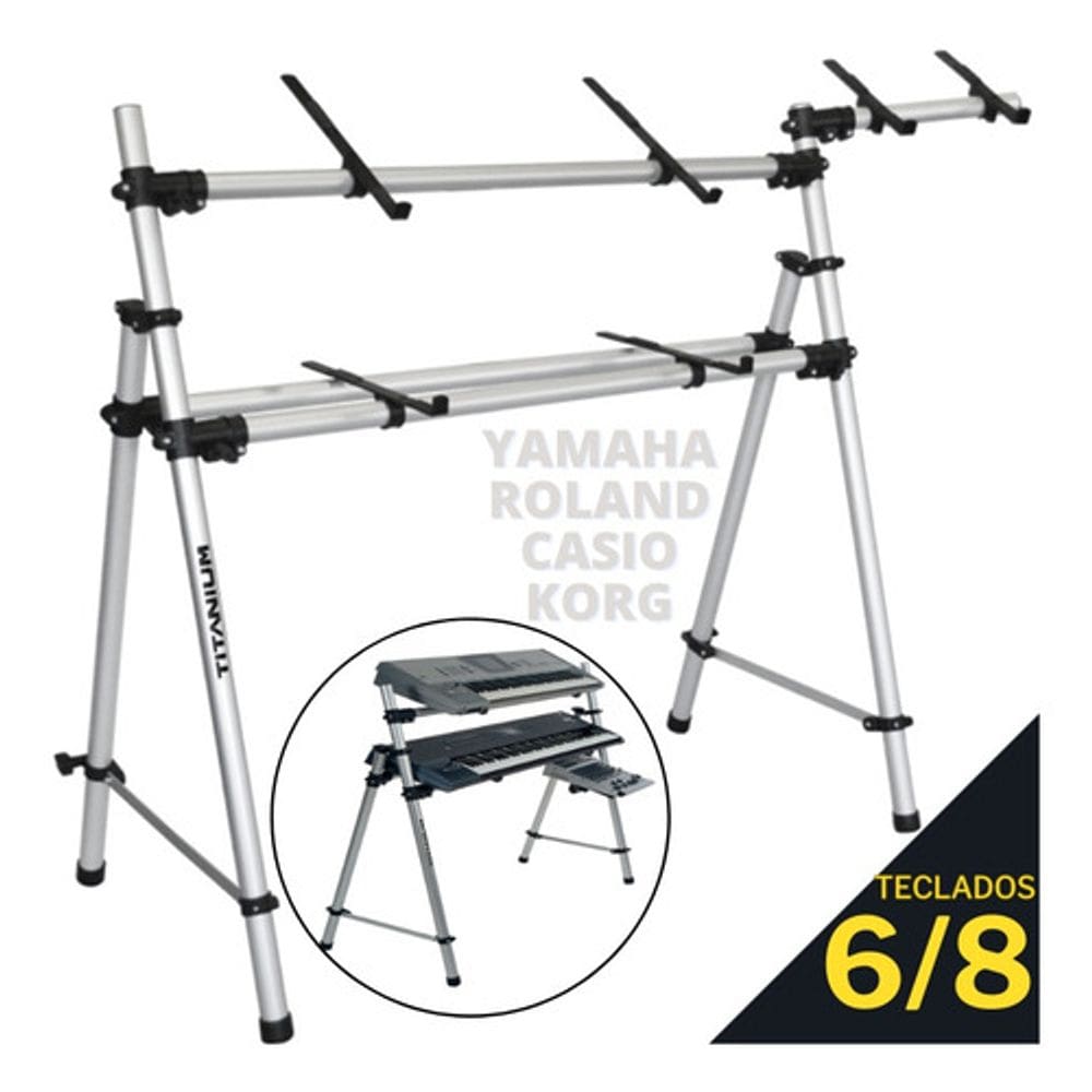 Suporte De 2 Teclados Musical Titanium Racks Super Seguro