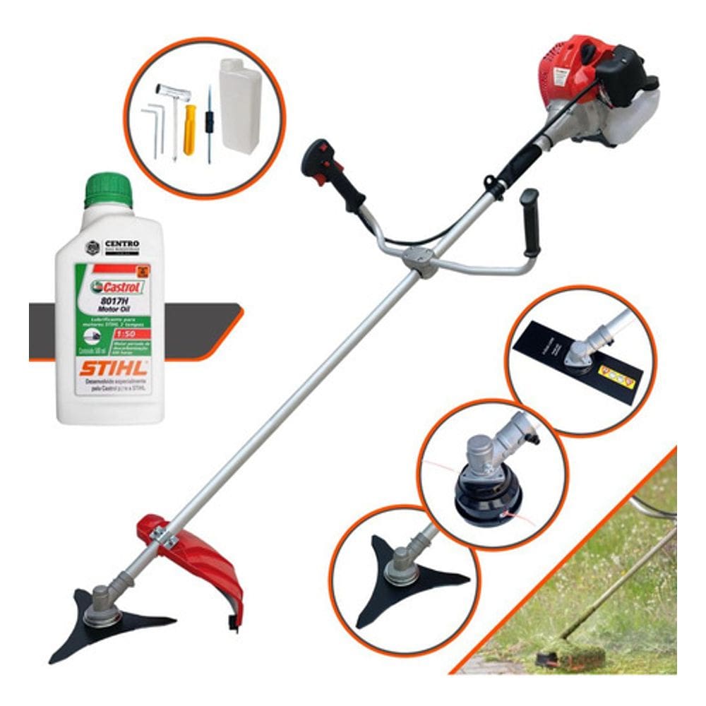 Roçadeira Anmax Cg430p À Gasolina + Óleo Stihl 2t + Faca 3p