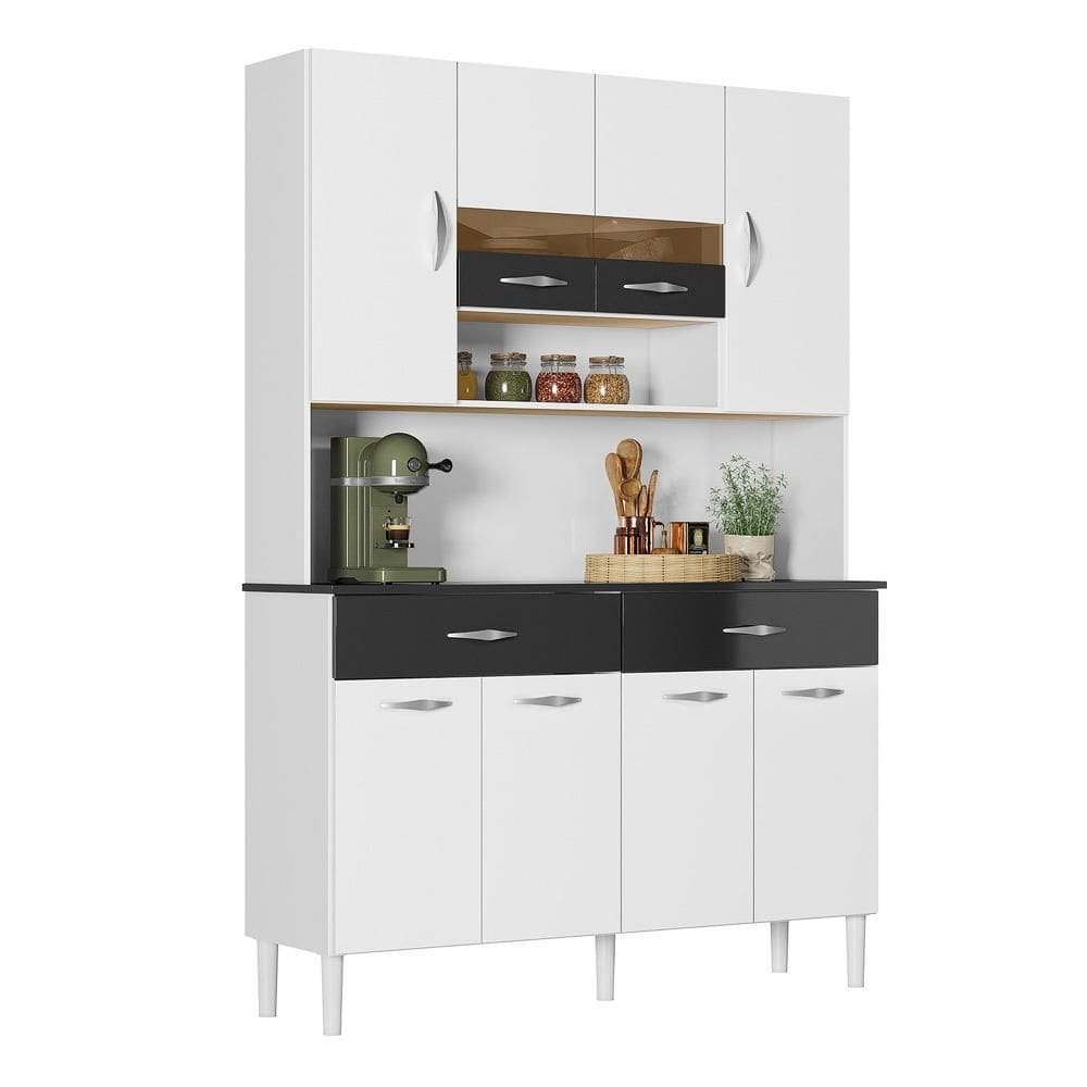 Armário de Cozinha Compacto 8 Portas 2 Gavetass com Nicho Vogue Kits Paraná