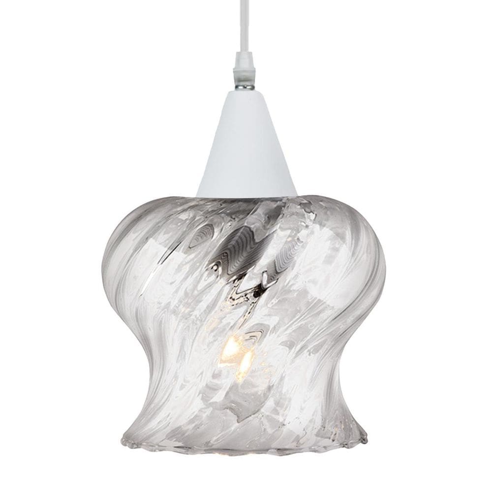 Lustre Pendente Taschibra Aisha Rigato Transparente Branco