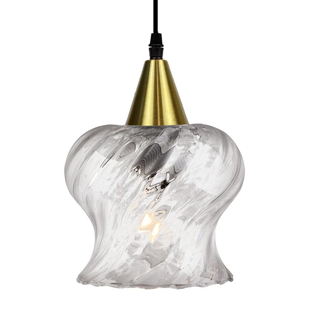 Lustre Pendente Taschibra Aisha Transparente Bivolt E27 Ouro