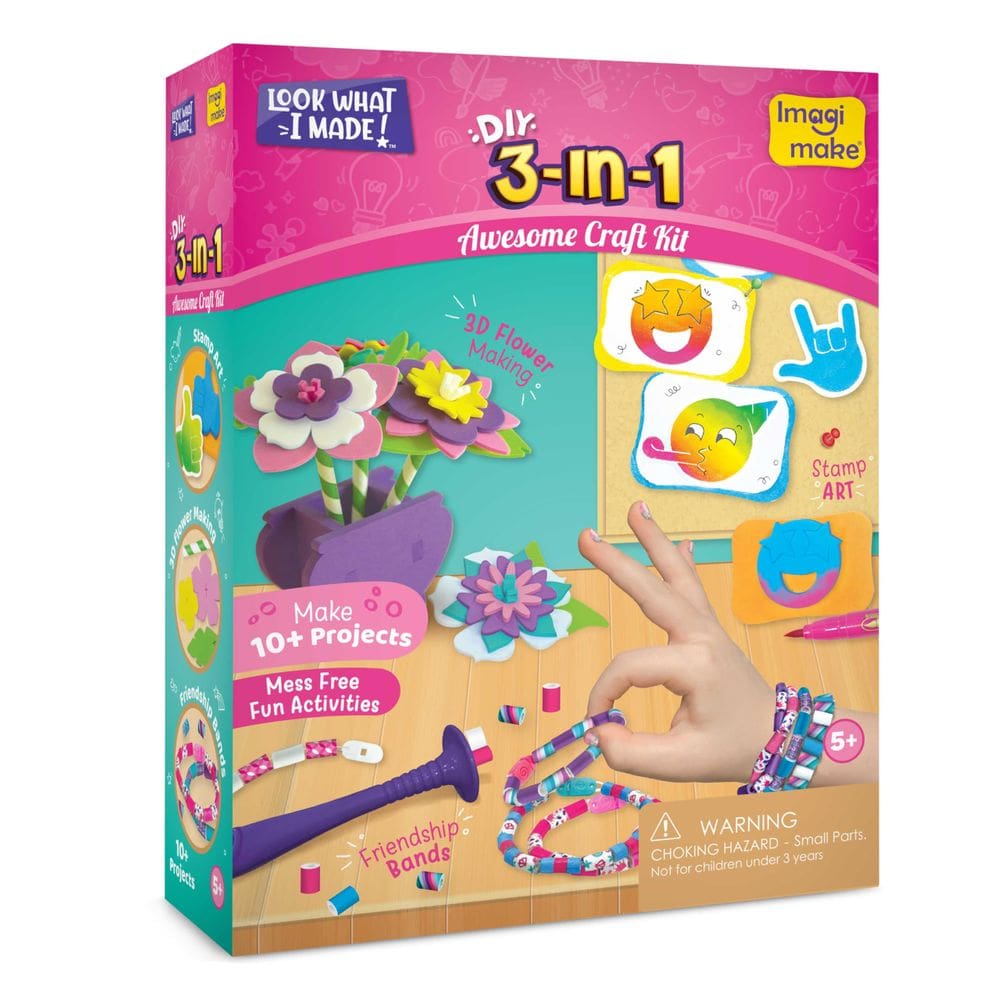Kit de artesanato Imagimake 3 em 1 Arts and Crafts para crianças de 5 anos ou mais
