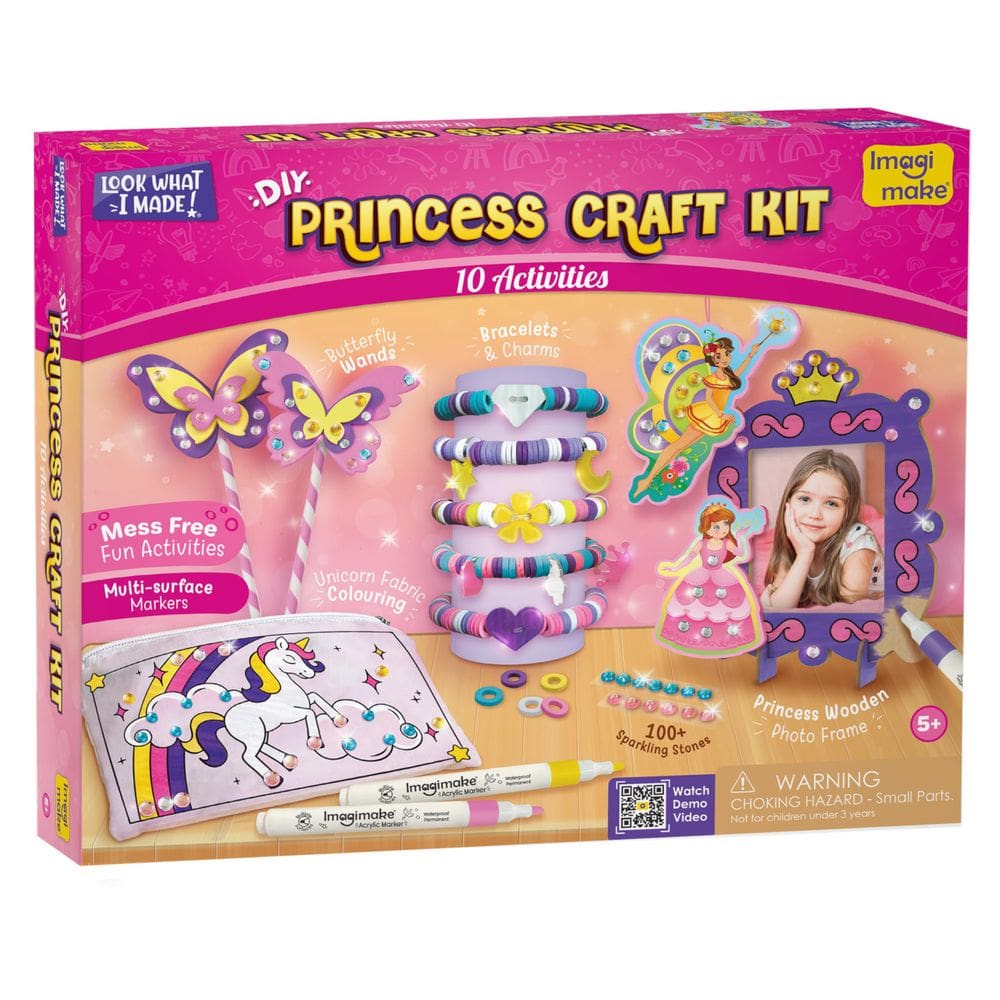 Kit de artesanato Imagimake Princess 10 atividades de bricolage sem bagunça
