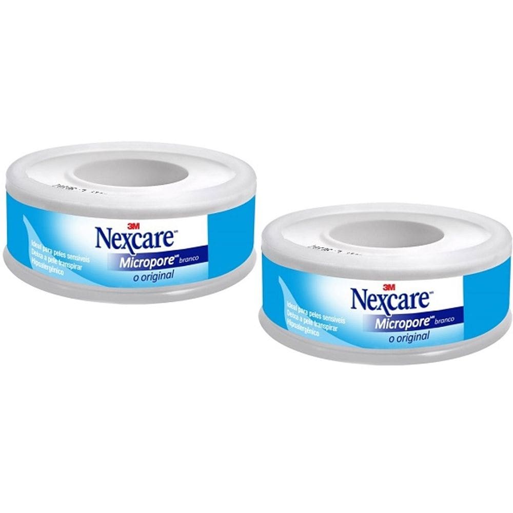 Kit com 2 Curativo Nexcare Micropore 12MM X 4,5M Branco