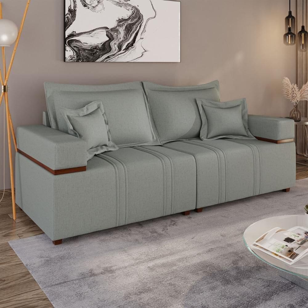 Sofá Na Caixa Bellagio 2 Lugares 2,00m Cinza