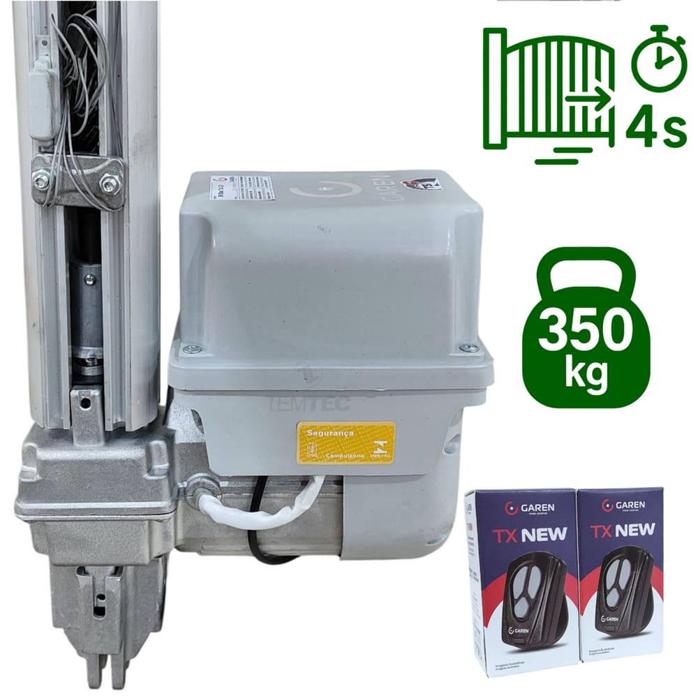 Motor Portão Basculante Garen TSI 4s Ultra Rápido 350kg 2c 3sup