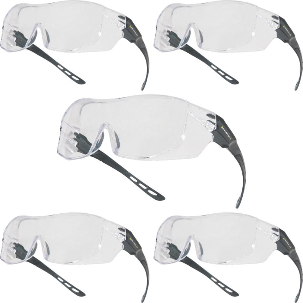 Kit 5 Óculos de Proteção Sobrepor Incolor Antirrisco UV Hekla2 Delta Plus