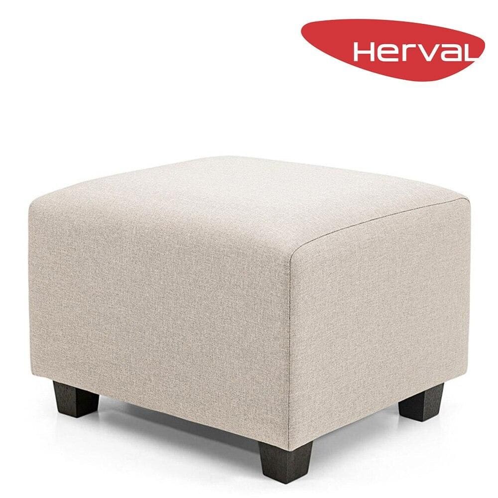 Puff Retangular Herval Clean, Linho Bege 58 cm