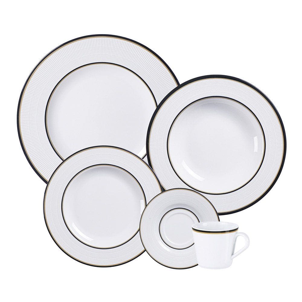 Aparelho de Jantar Tramontina Sienna 20 Peças em Porcelana Decorada