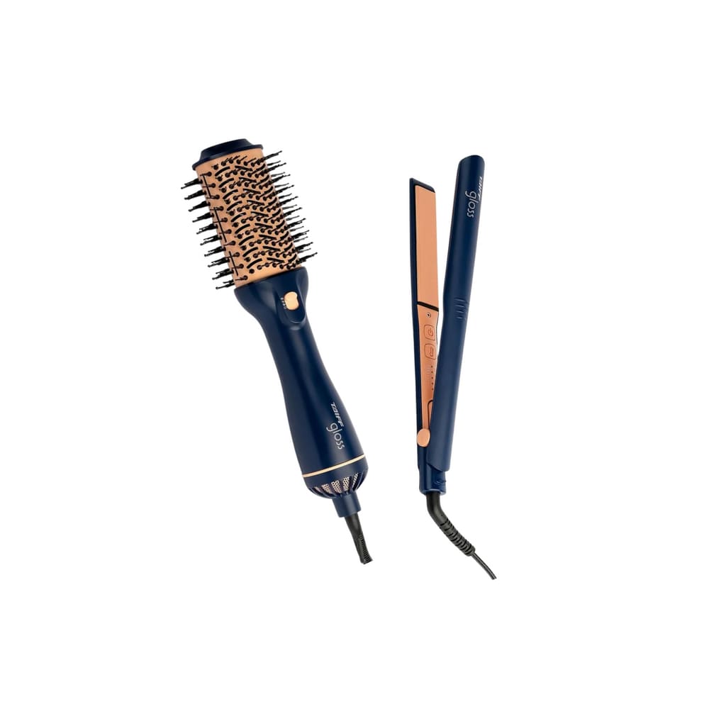 Kit Taiff Gloss Blue Bivolt - Chapinha 230ºc  + Escova Modeladora 1200W