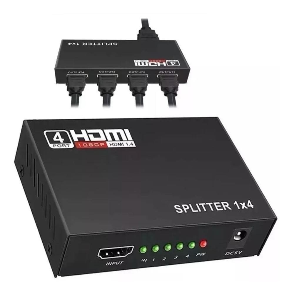 Distribuidor Hdmi Splitter 1x4 Divisor 4 Portas Para TV