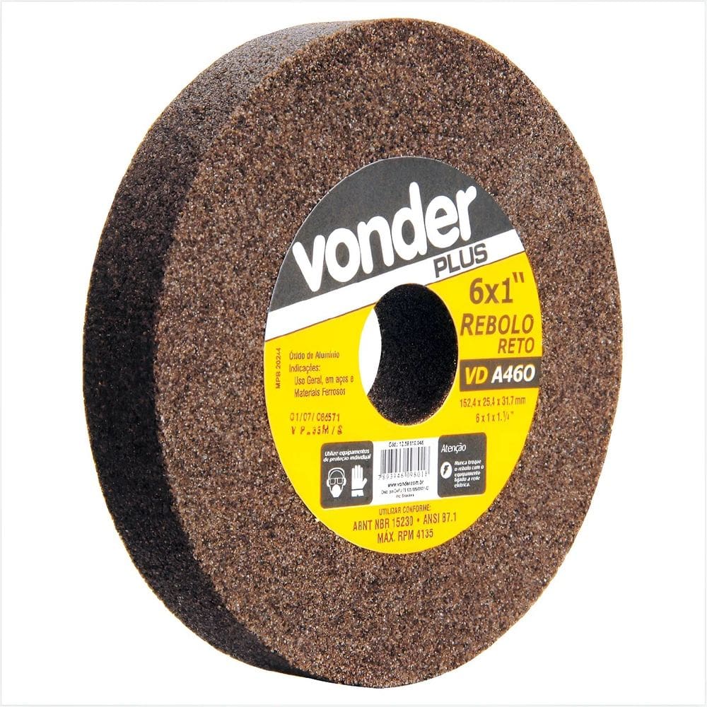 Rebolo Reto 6`` X 1`` Grão 46 Marrom Vonder - 12.59.610.046