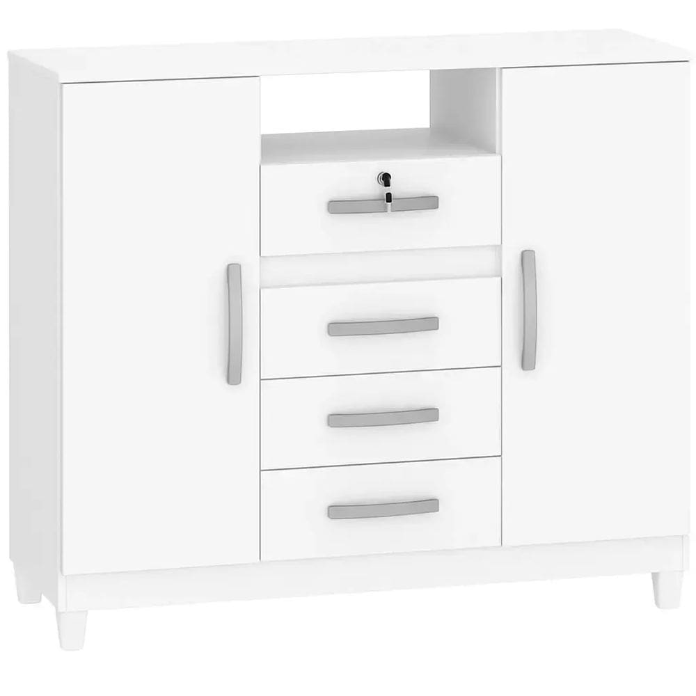 Cômoda Angra 2 Portas 4 Gavetas Fellicci Cor Branco