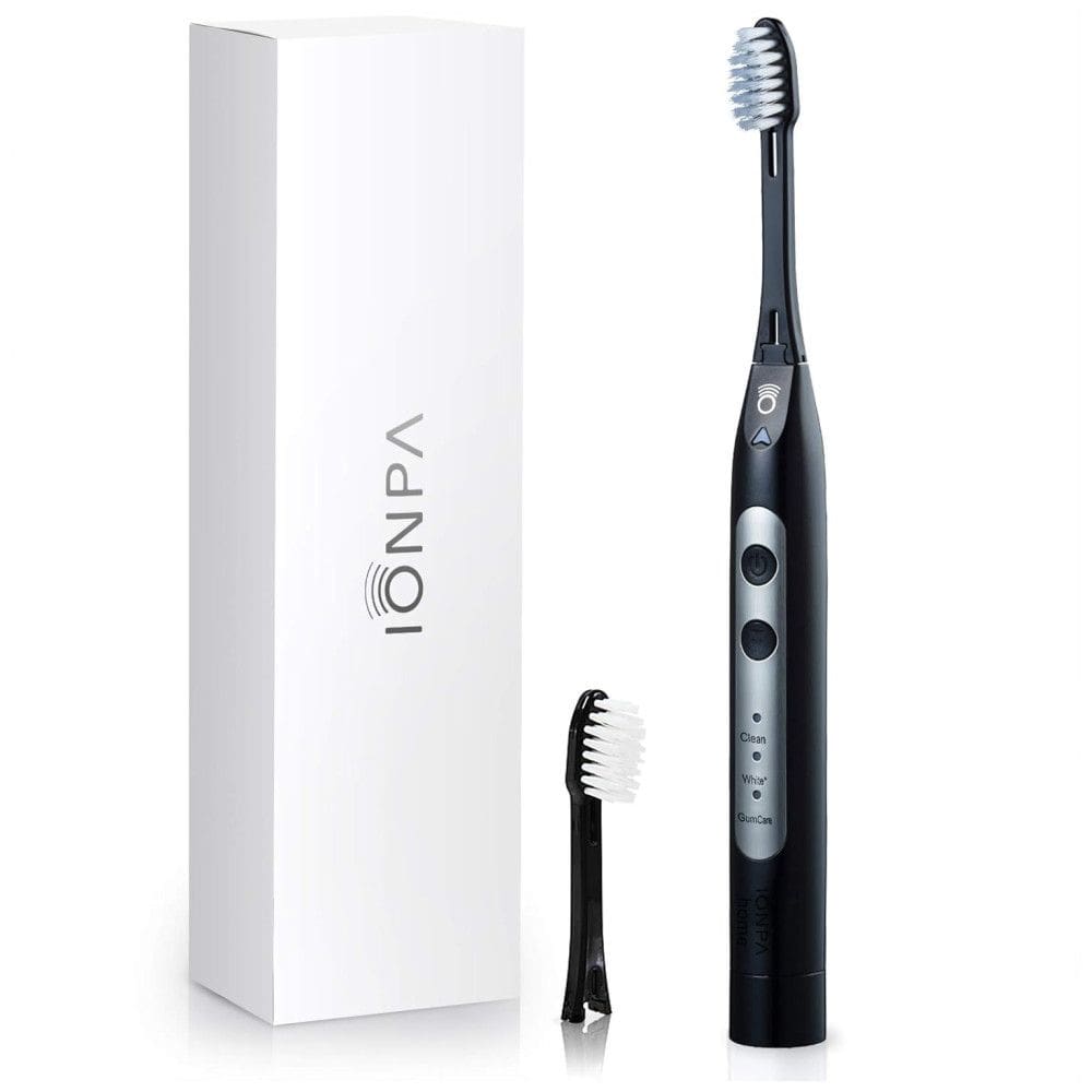 Escova Dental Elétrica IONPA DH 3 Modos 2 Cabeças, IONIC KISS, Preto