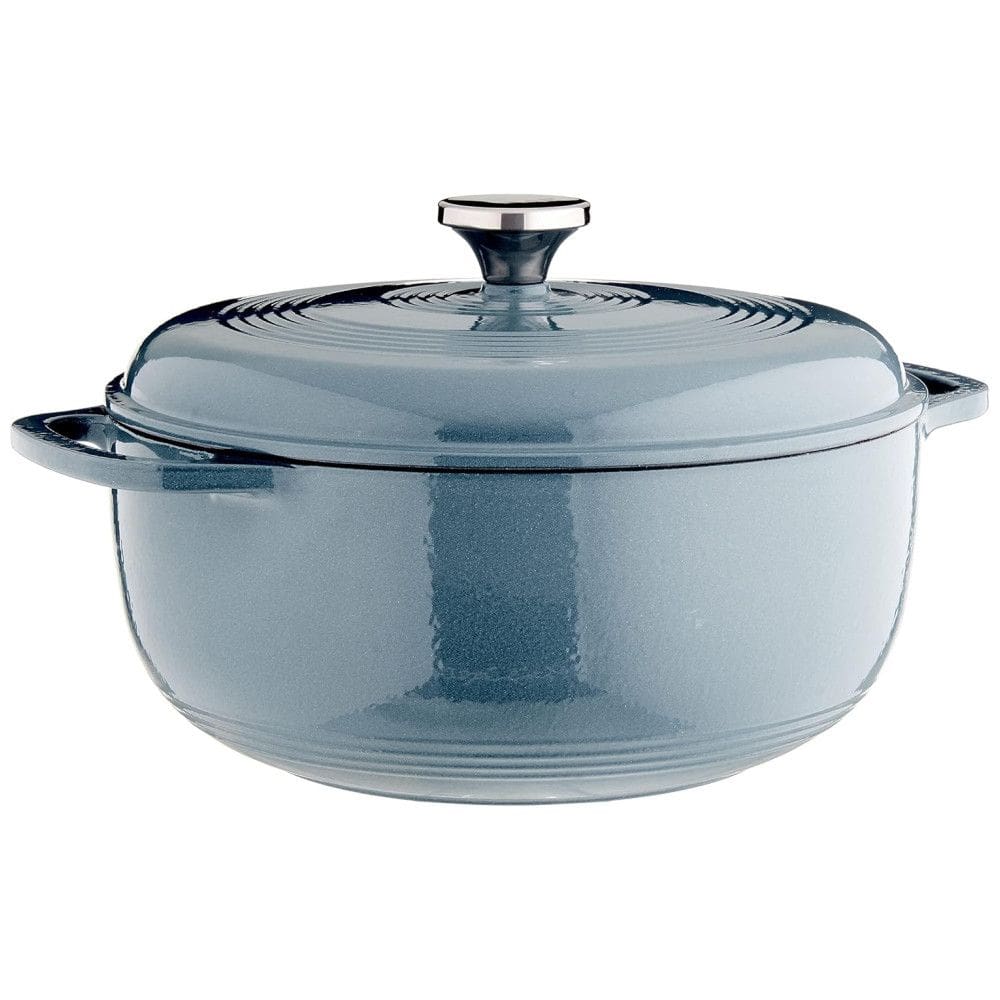 Panela de Ferro Fundido 6 Litros Forno Holandês Esmaltado e Antiaderente, LODGE EC6D34, Azul
