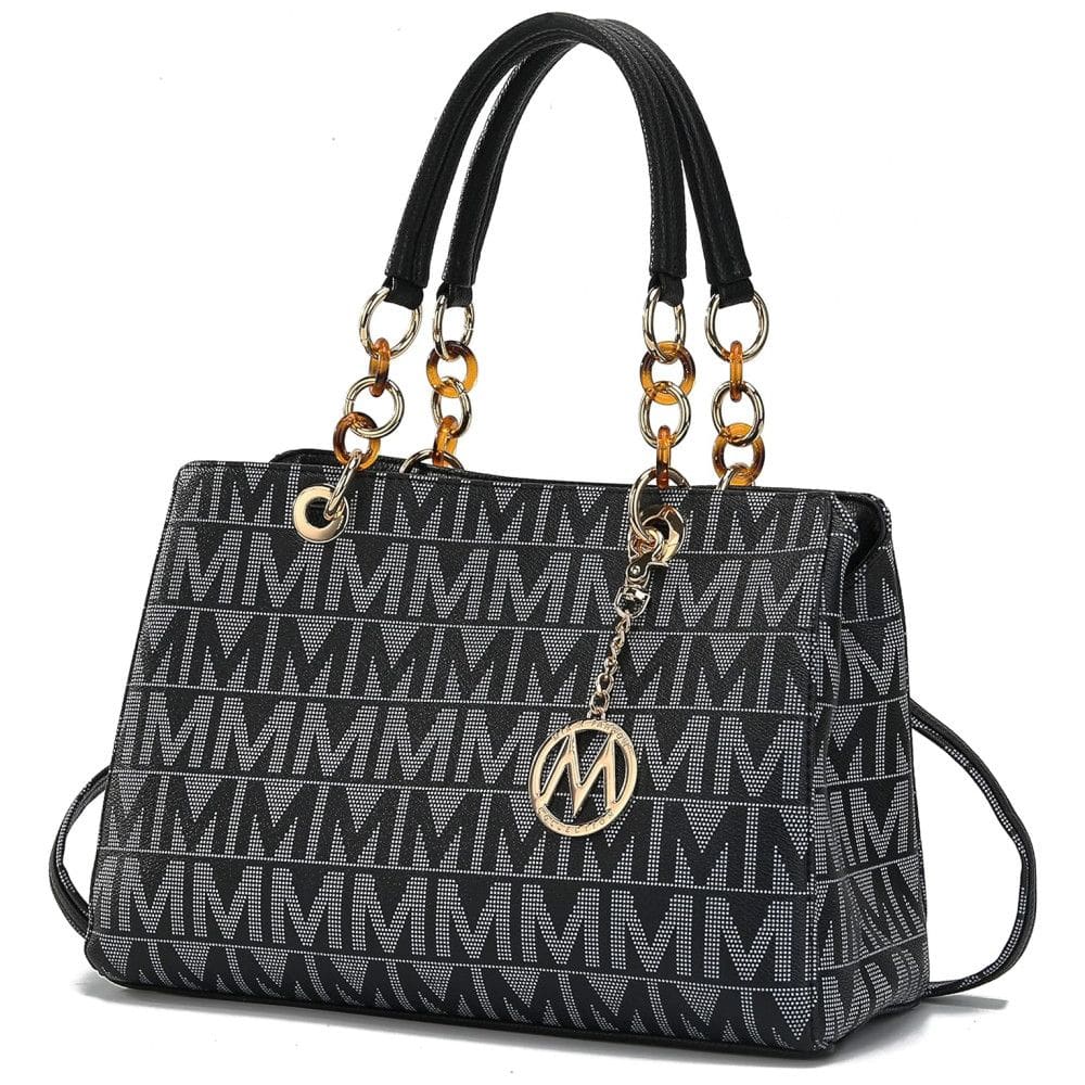 MKF Bolsa Feminina de Ombro em Couro Sintético, Preta