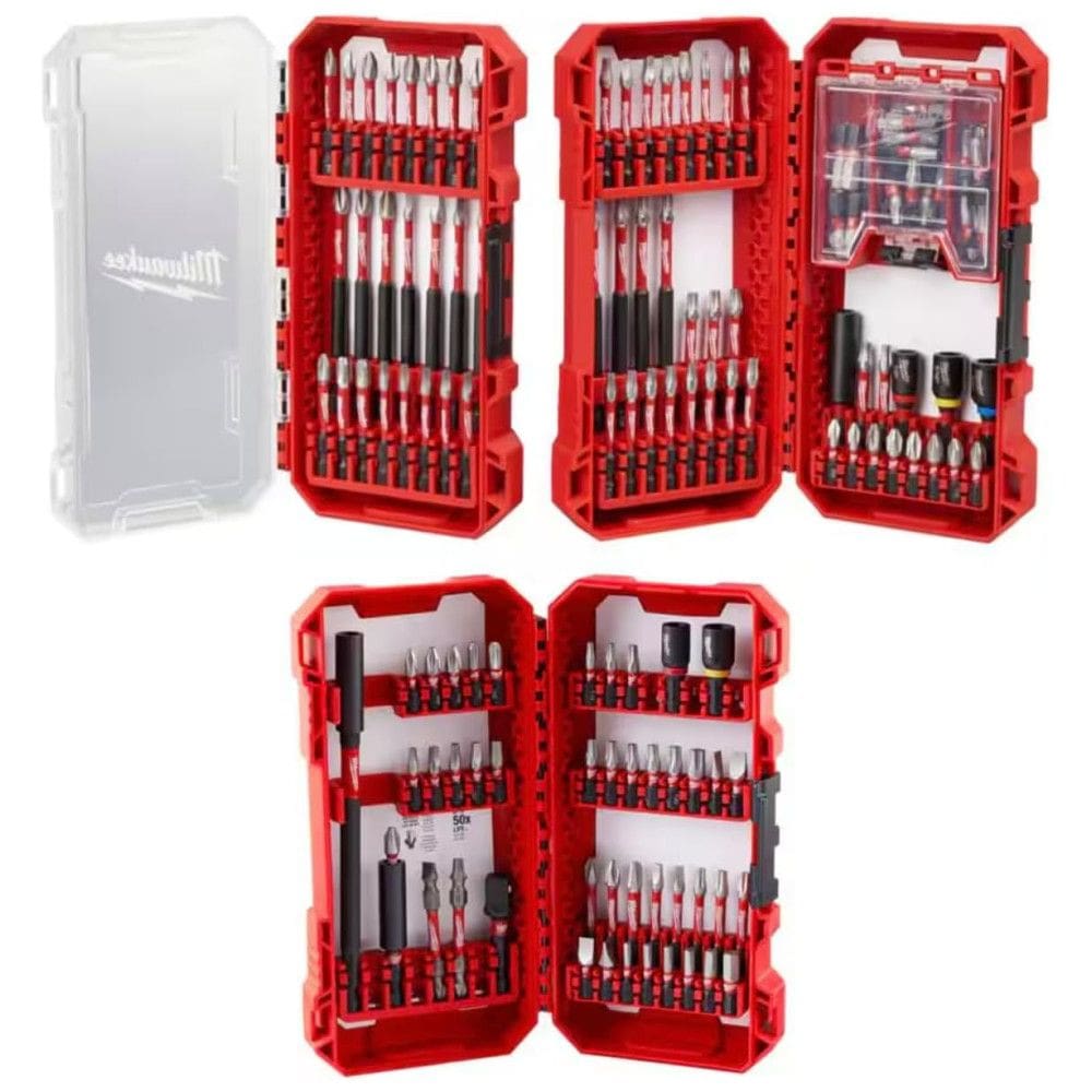 Kit de Brocas 100 Peças com Chave de Fenda de Aço e Estojo, MILWAUKEE 48 32 4083, Vermelho
