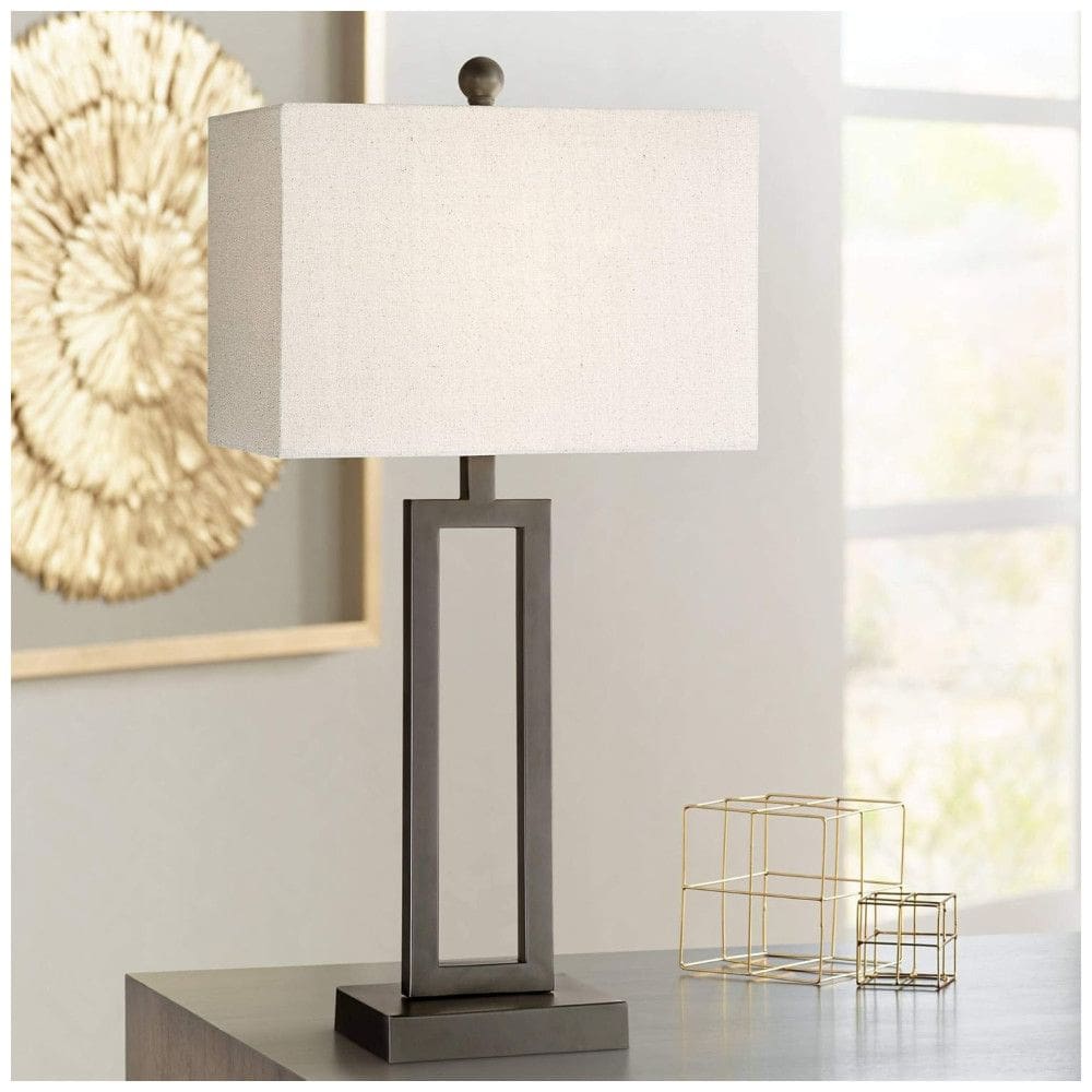 360 Lighting Luminária de Mesa Contemporânea em Metal, Preto