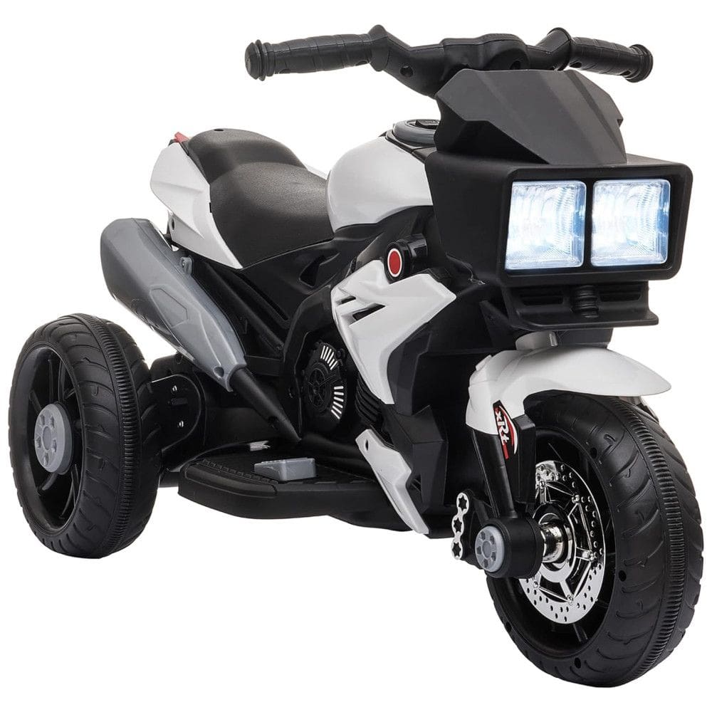 Aosom Moto Elétrica 1 Assento 12V, com Luzes de LED, MP3, Branco
