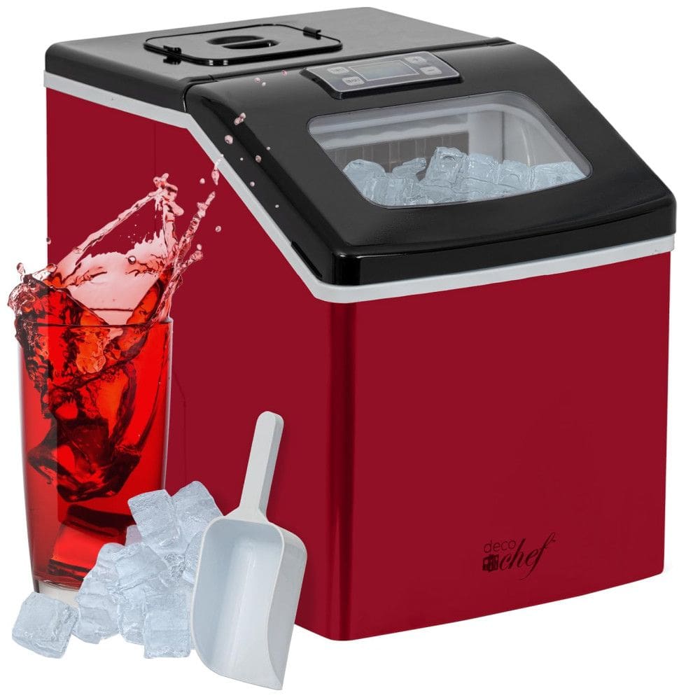 Máquina de Gelo Automática Portátil até 18 kg de Gelo em 24h, 110v, DECO CHEF, Vermelho