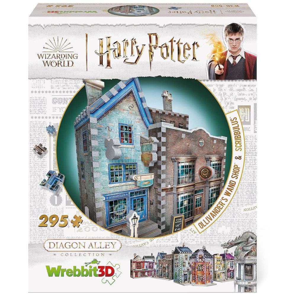Quebra Cabeças 3D Arquitetura Harry Potter Ollivanders Scribbulus from Diagon Alley para Crianças e Adultos, 295 Peças, WREBBIT 3D DIAGON1