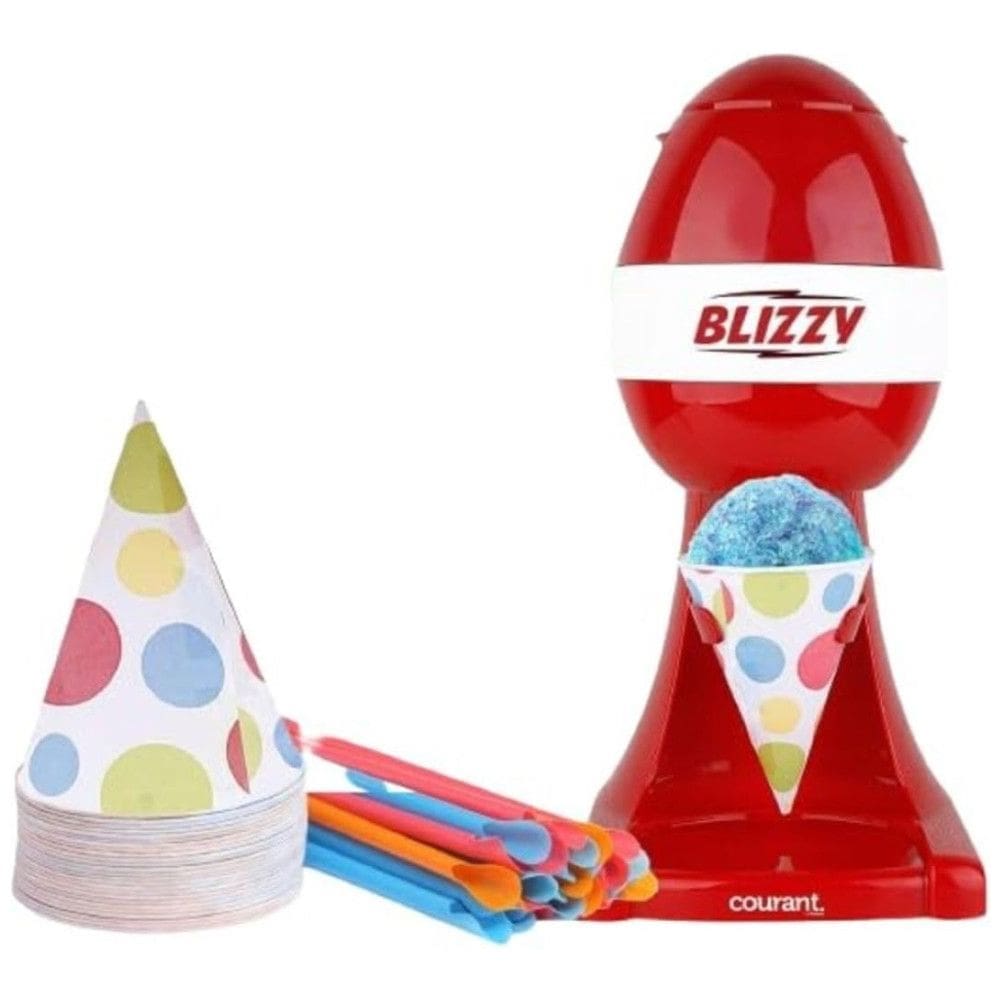 Máquina de Raspadinha Elétrica para Uso Doméstico com Cones e Canudos Inclusos, 110v, COURANT CSM2081, Vermelho