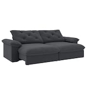 Sofá Retrátil e Reclinável 4 Lugares 2,60m Slim Amsterdã Cinza