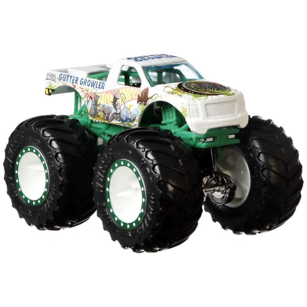 Conjunto de 4 Caminhões Hot Wheels Monster Trucks Escala 1:64 com Rodas Gigantes, Modelos Variados