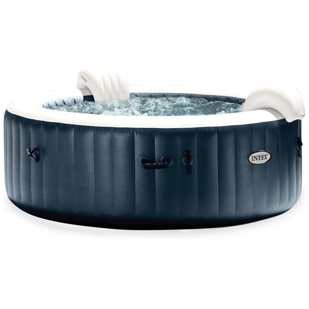 Spa Inflável Hidromassagem para 6 Pessoas com Apoios de Cabeça, Intex 28431EP, Preto