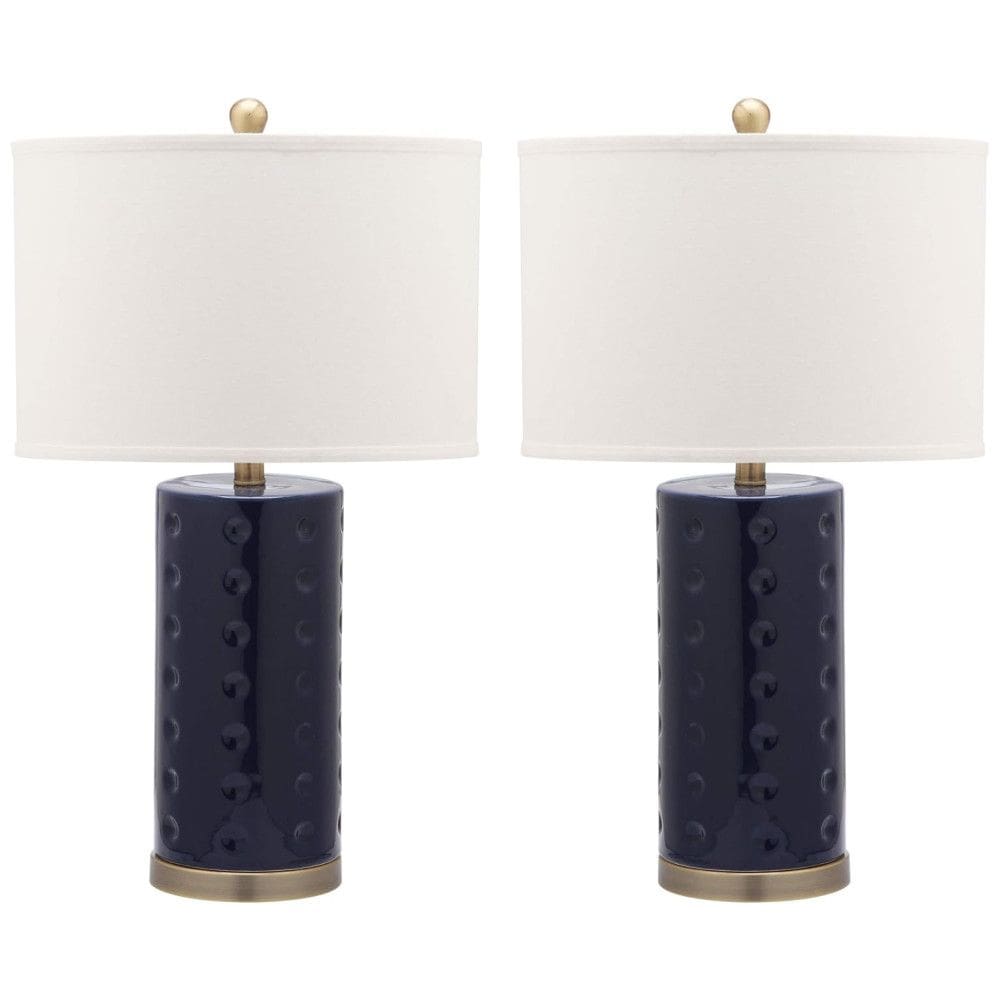 Abajur Luminária de Mesa em Cerâmica, Estilo Moderno com 66 cm de Altura para Quarto, Sala de Estar e Escritório, 2 Un, 110V 100W, Safavieh