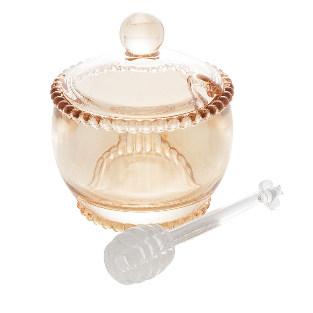 Meleira de Cristal C/Pegador Plástico Pearl Bolinha Âmbar 200ml Wolff