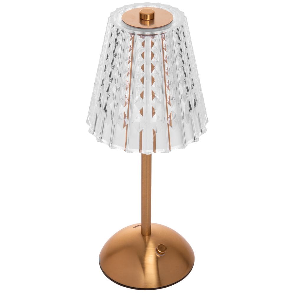 Luminária Plástica de Mesa USB LED C/3 Tons de Iluminação Leumina Dourada 30x12,5cm Wolff