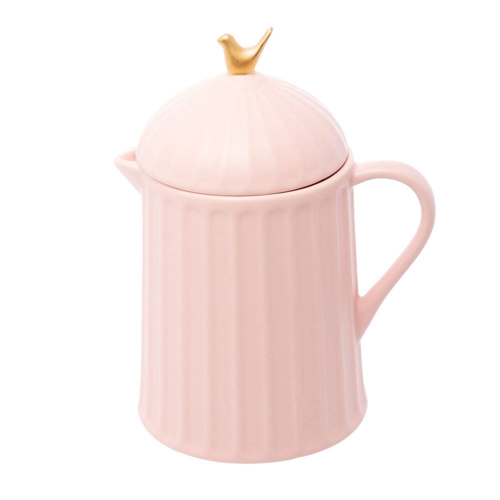 Bule Para Café/Chá de Cerâmica Colibri Rosa 600ml Wolff